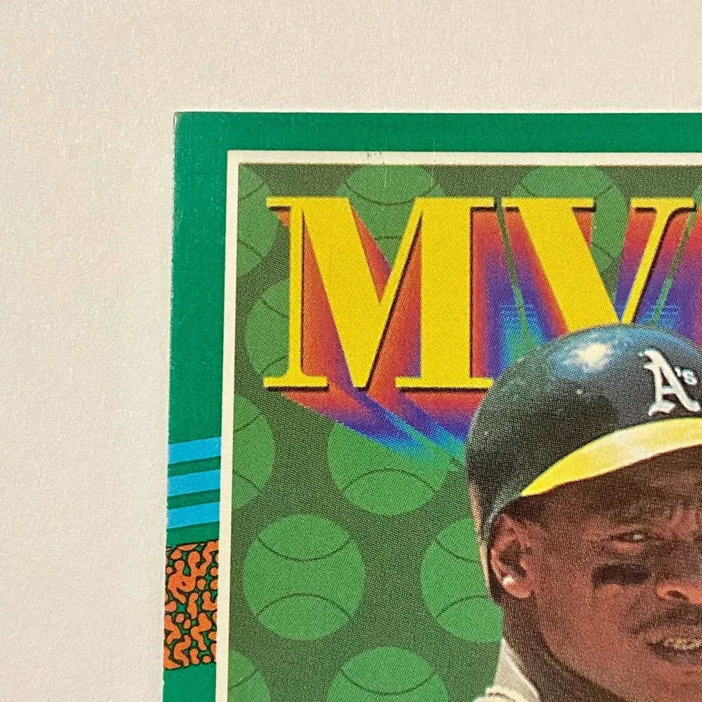 Vintage Donruss Leaf MVP 1990 Rickey Henderson Error ( INC no . ) MLB Card #387